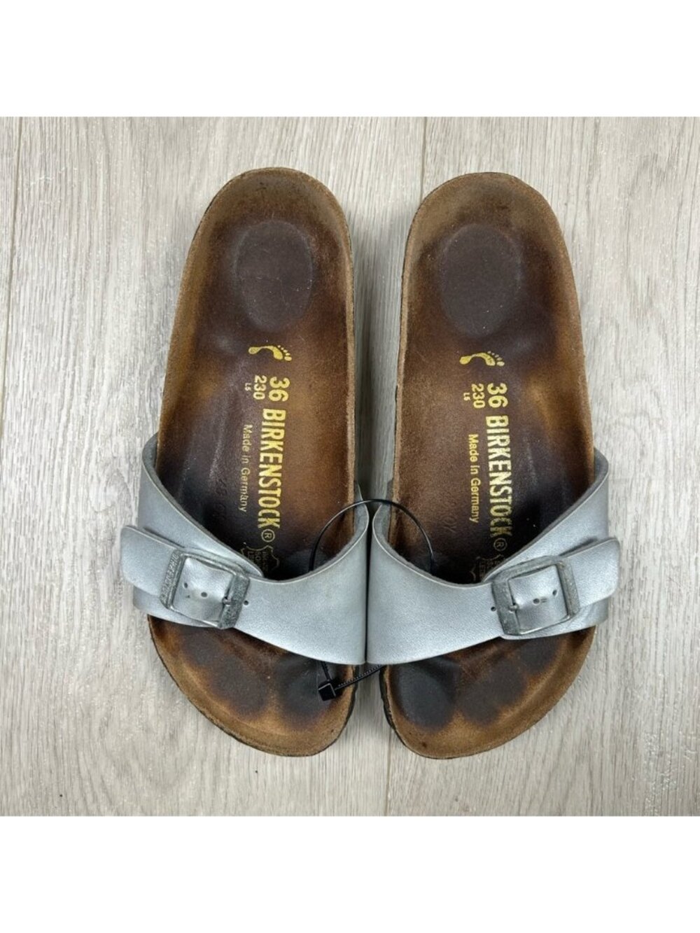 Birkenstock Madrid Silver Slide Sandals